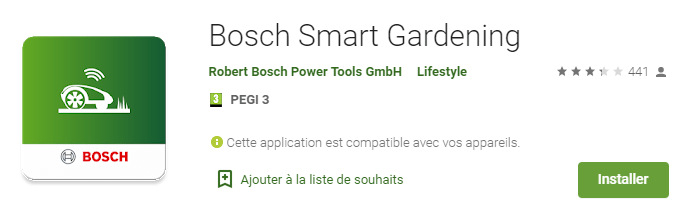 tondeuse autonome connectée avec l'application Smartphoe Bosch Smart Gardening