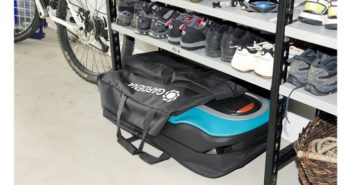 COMMENT BIEN STOCKER SON ROBOT TONDEUSE L’HIVER? Tondeuse autonome Gardena et son sac de rangement